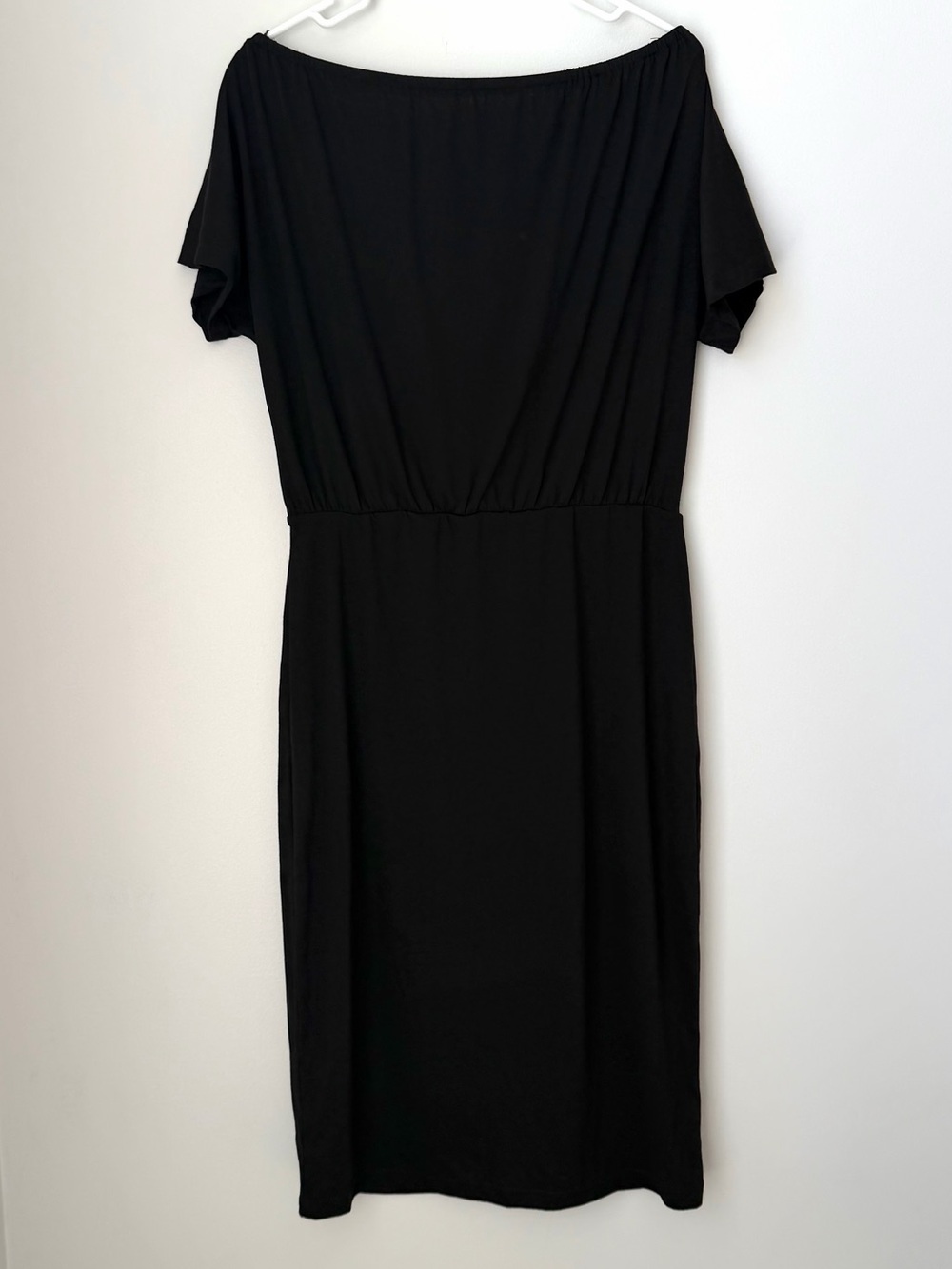 Cupshe Black Midi Dress / Cover Up Elastic Waist Short Sleeve Small NWT's
